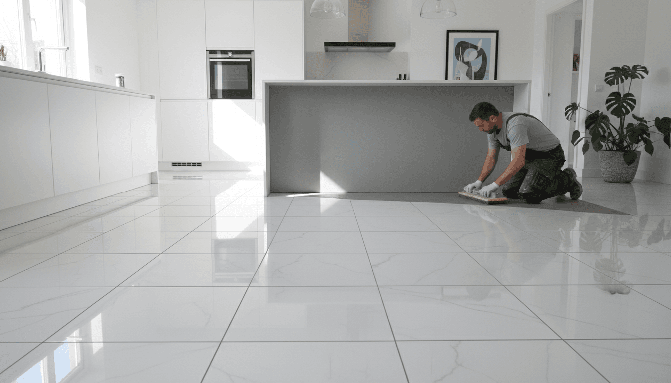 Floor tiling installation