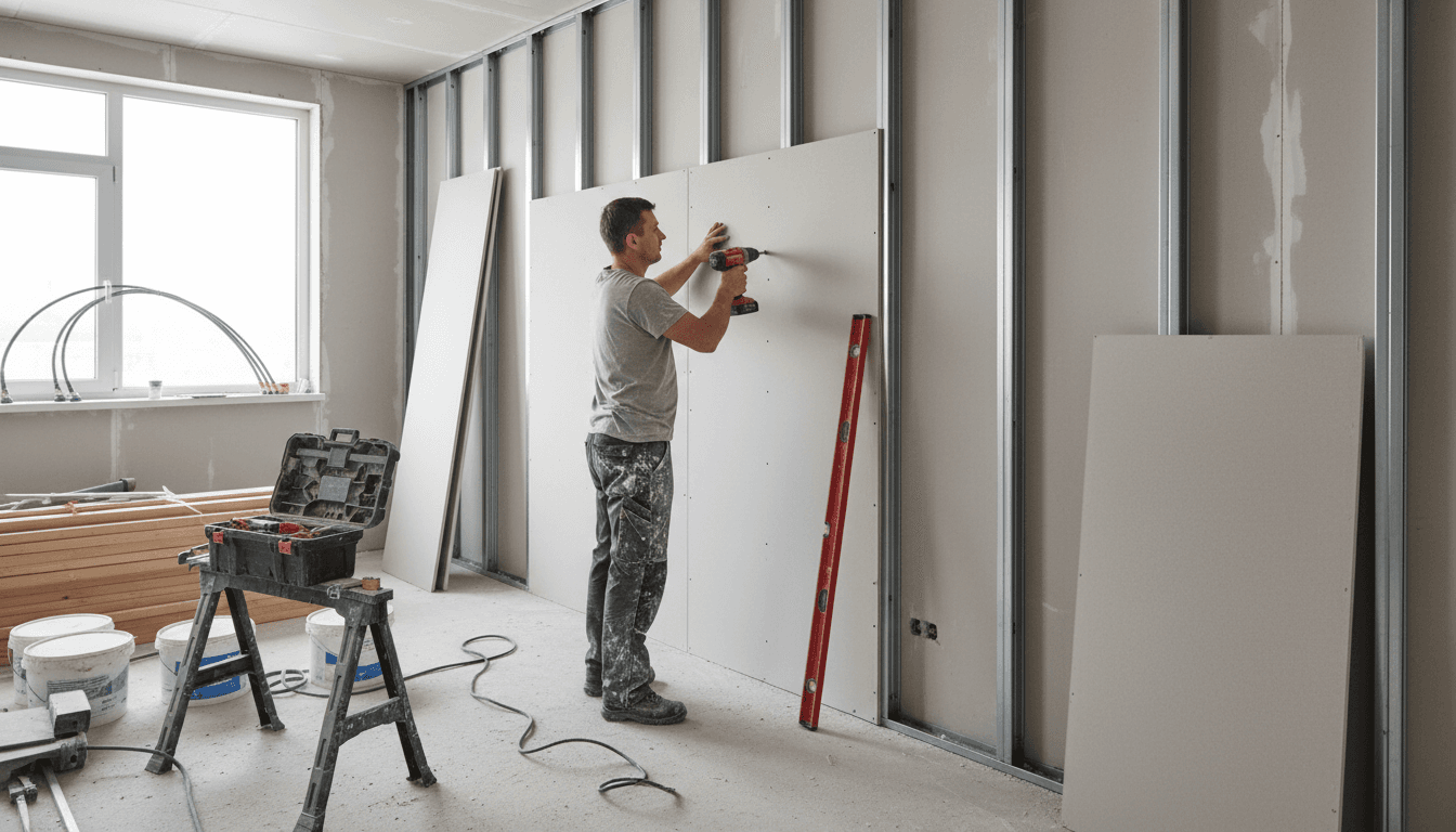 Dry lining and boarding