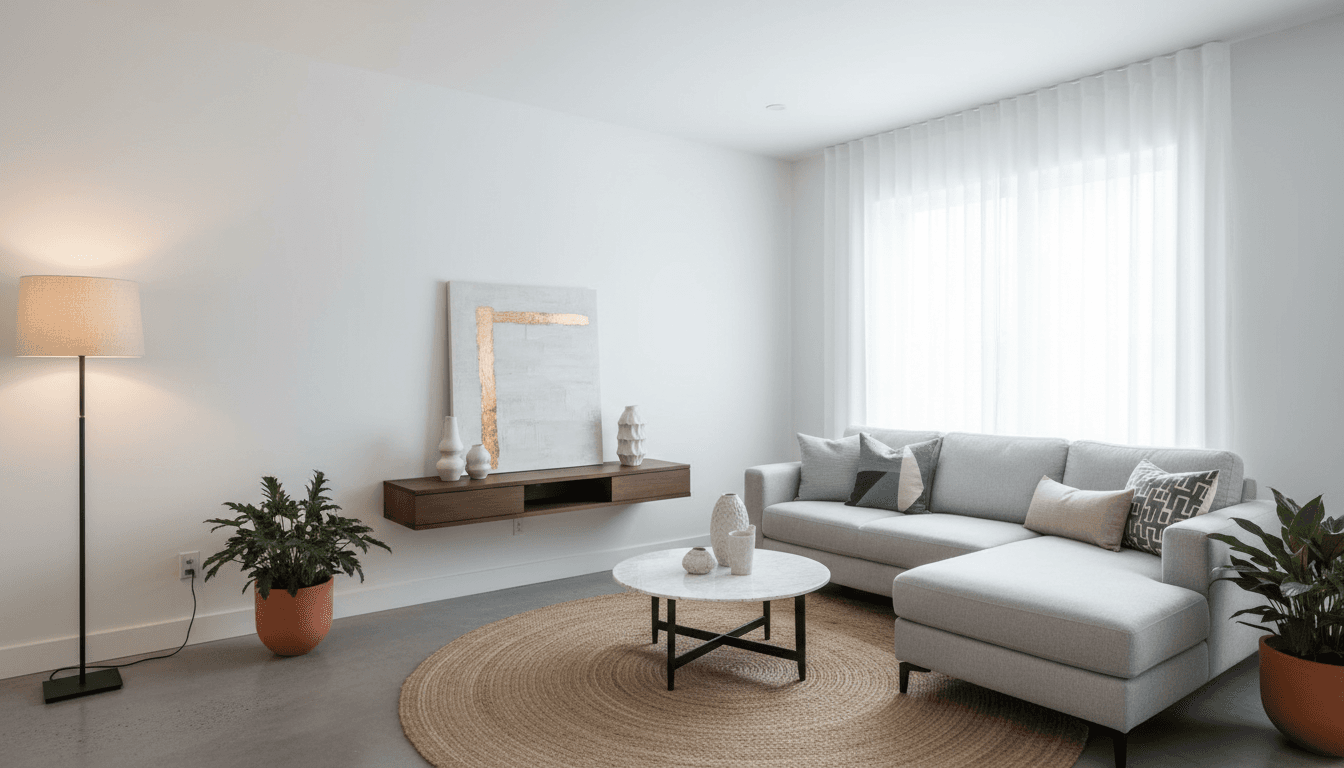 Finished interior painting project with clean modern walls