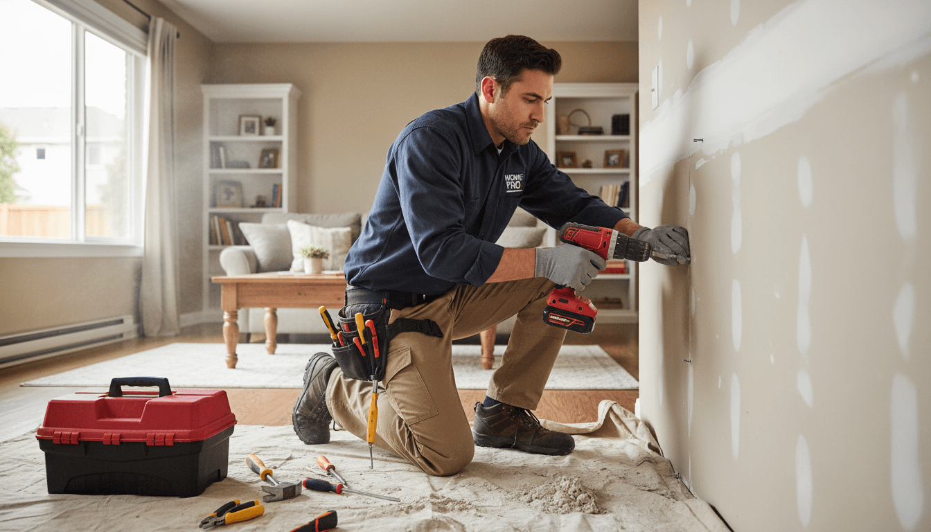 Professional handyman performing reliable repair work in Manchester home