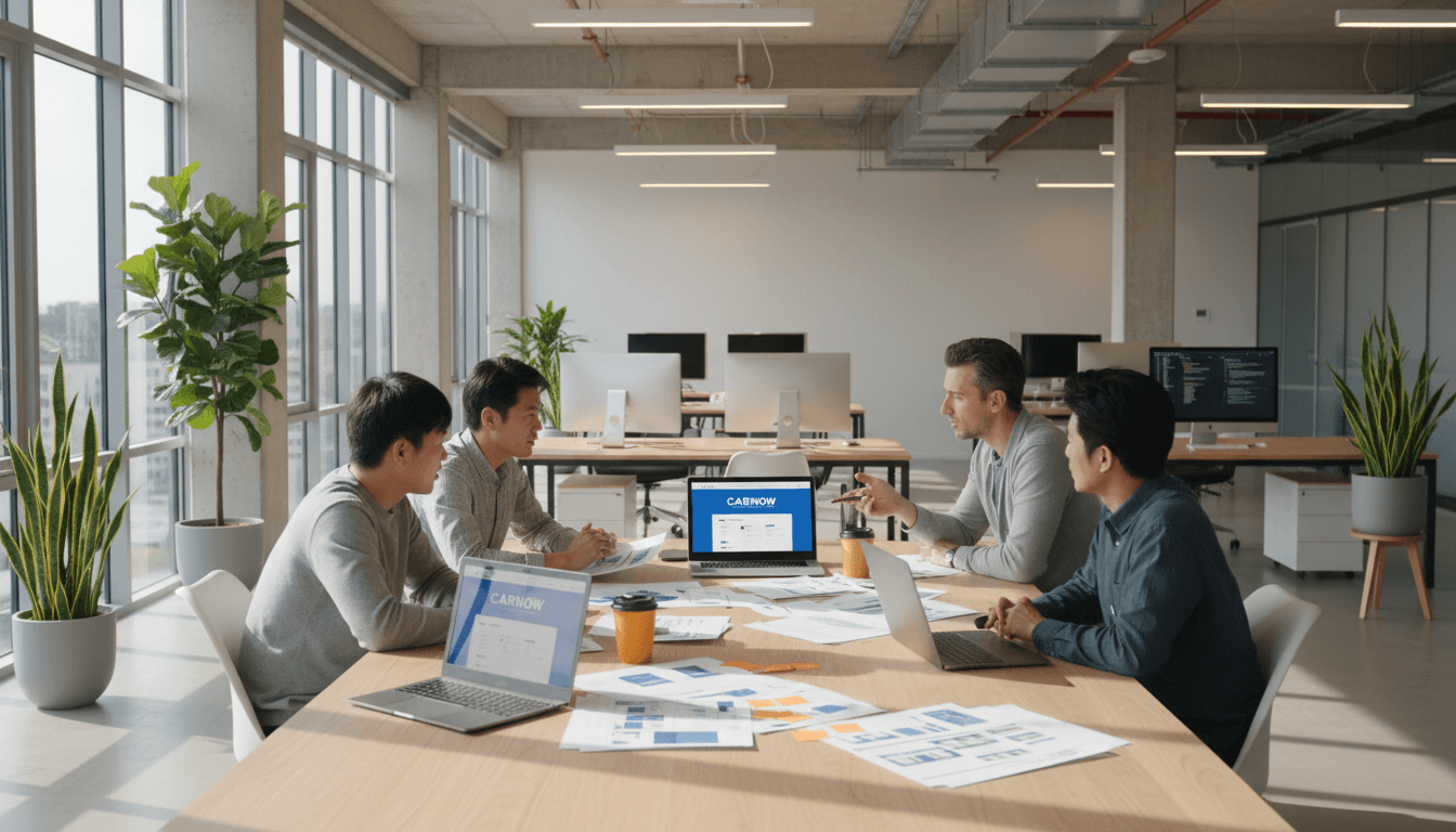 Construction professionals collaborating on a Manchester building project