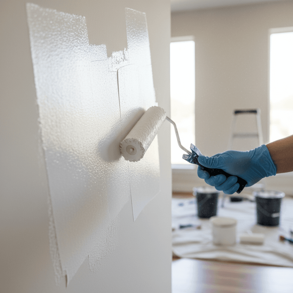Interior renovation showing quality finishing and paint work